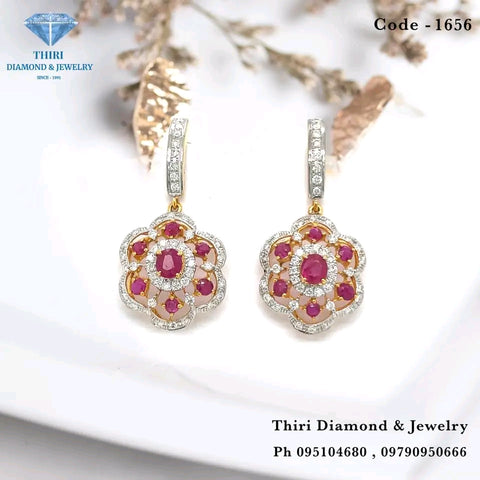 Ruby Earrings No-1656