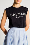 Balmain Logo Printed Sleeveless Top