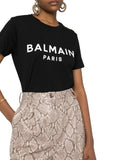 Eco-Designed Cotton T-shirt with Balmain Logo Print