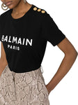 Eco-Designed Cotton T-shirt with Balmain Logo Print