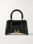 BALENCIAGA Hourglass XS croc-effect Leather Tote