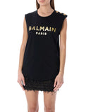 Balmain Logo Printed Sleeveless Top