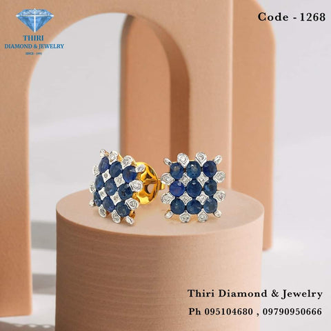 Sapphire Earring No - 1268