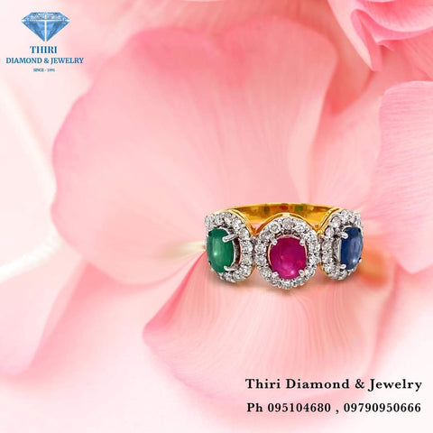 Emerald Ruby Sapphire Ring