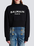 Balmain Cotton-Jersey Cropped Sweatshirt