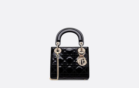Lady Dior Mini Black Patent Leather