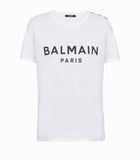 Eco-Designed Cotton T-Shirt with Balmain Logo Print